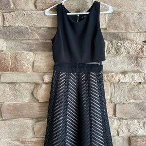 Black dress with mesh cutout